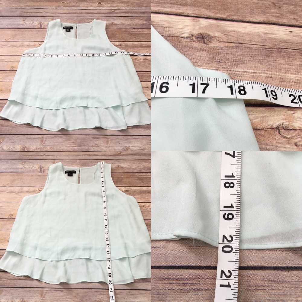 Sz XS Metaphor Sleeveless Ruffle Layer Blouse Top - Picture 2 of 8